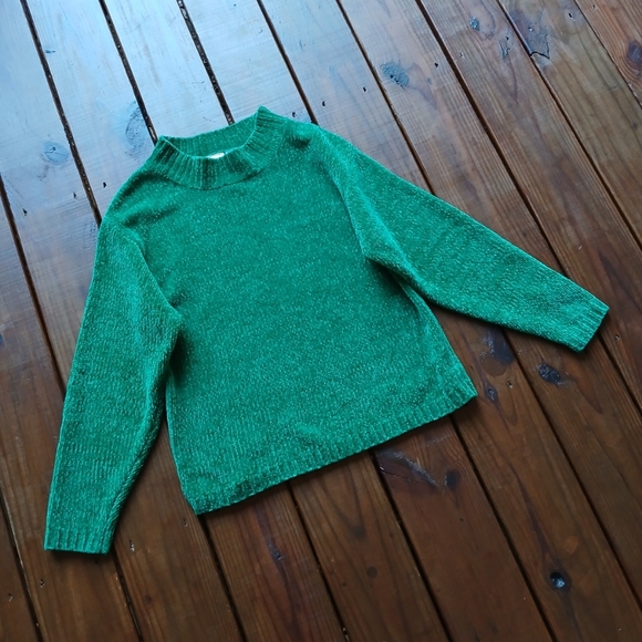 Vintage 90's L green fuzzy soft long sleeve mock neck sweater - Picture 8 of 8